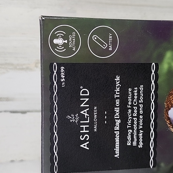 Ashland Michael's animated rag doll on tricycle spooky voice and sound NEW - Picture 2 of 4